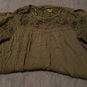 green paper bag dress